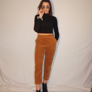 Brown/Tan corduroy ankle trousers pants